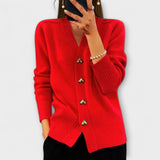 Марий – Женски пуловер с V-образно деколте в винтидж стил