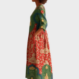 Клара - Дълга рокля с винтидж цветен принт