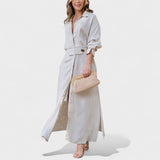 Гордана - Елегантна дълга рокля с V-образно деколте