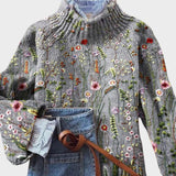 Теодора - Винтидж цветен пуловер с висок врат