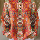 Селма | Пуловер с етнически цветен модел