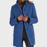 Симона - Стилно дамско палто с висока яка