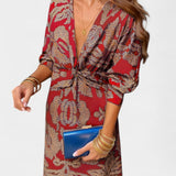 Ема Макси Рокля с V Изрез и Преден Чвор