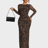 Торина – Дълга удобна рокля с десен