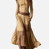 Калина™ – Макси велурена рокля с колан