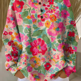 Мая | мека суитшърт с разноцветни цветя