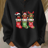 Гретхе | Винтидж Коледна Пуловер с Мотив на Куче