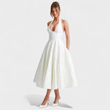 Жулиета – Миди рокля с халтер деколте