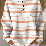 Тара | Пуловер с ивици и звезден принт