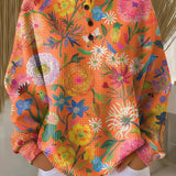 Фрея | Суитър с цветен флорален принт