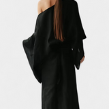 Филипа - Кимоно рокля от лен и памук с пояс