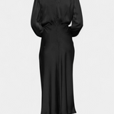 Мария Макси Рокля с Висок Яка и Цветни Детайли