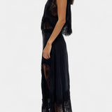 Нада Миди Пола с Дантелени Детайли и Асиметричен Подгъв