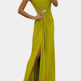 Емилия Макси Рокля с Плисировки и Страничен Изрез