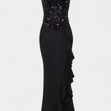 Филипа Миди Рокля с Корсет и Асиметрични Волани