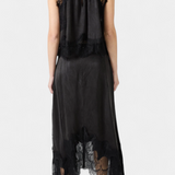 Нада Миди Пола с Дантелени Детайли и Асиметричен Подгъв