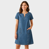 Паола - Рокля от мек деним