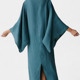 Филипа - Кимоно рокля от лен и памук с пояс